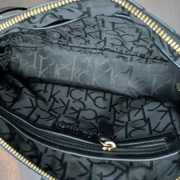 Calvin Klein Ck Must Monogram Recycled Crossbody Bag In Brown Black . Great Cond - Picture 11 of 14